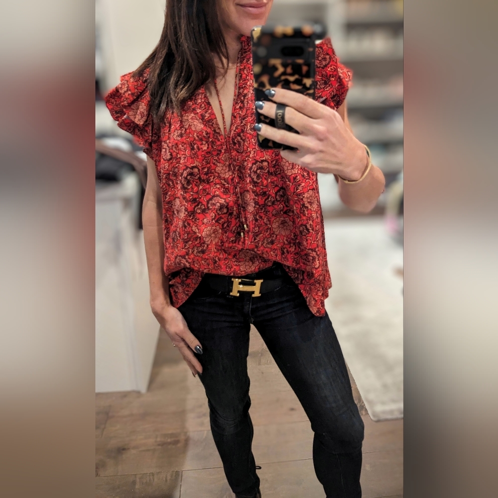 Ulla Johnson Gabi Flutter Sleeve Top